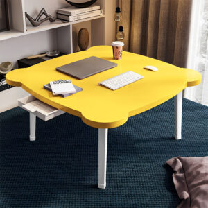 SOGA 2X Yellow Minimalist Cat Ear Portable Floor Table Small Space-Saving Mini Desk Home Decor, Desks & Computer Tables, , , , ,  - AU DEPOT 2