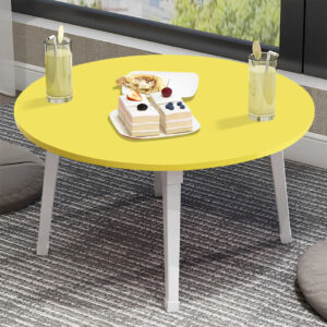 SOGA 2X Yellow Portable Floor Table Small Round Space-Saving Mini Desk Home Decor, Desks & Computer Tables, , , , ,  - AU DEPOT 2