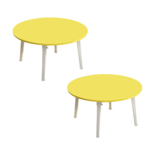 SOGA 2X Yellow Portable Floor Table Small Round Space-Saving Mini Desk Home Decor, Desks & Computer Tables, , , , ,  - AU DEPOT 1