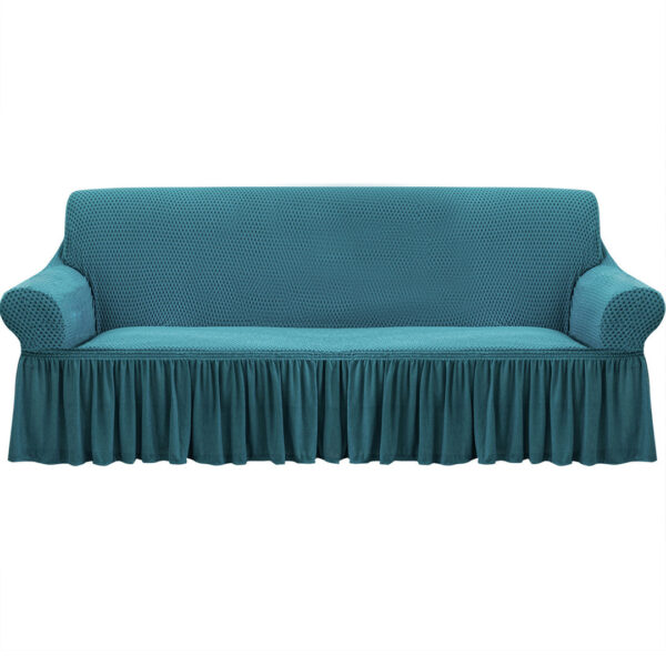 SOGA 3-Seater Blue Sofa Cover with Ruffled Skirt Couch Protector High Stretch Lounge Slipcover Home Decor, Home & Living, Home Decor, Sofa Covers, , ,  - AU DEPOT 1