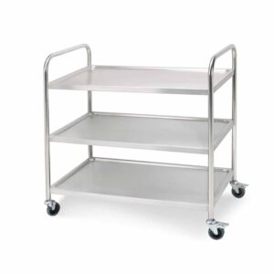 SOGA 3 Tier 81x46x85cm Stainless Steel Kitchen Dinning Food Cart Trolley Utility Round Small FoodCart1102 AU DEPOT - AU DEPOT