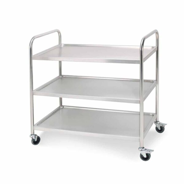 SOGA 3 Tier 81x46x85cm Stainless Steel Kitchen Dinning Food Cart Trolley Utility Round Small, Business & Industrial, Food Service, Food Service Carts, , ,  - AU DEPOT 1