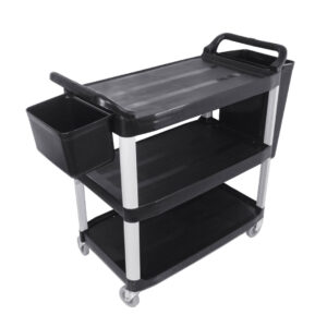 SOGA 3 Tier 83x43x95cm Food Trolley Food Waste Cart With Two Bins Storage Kitchen Black Small, Business & Industrial, Food Service, Food Service Carts, , ,  - AU DEPOT 1