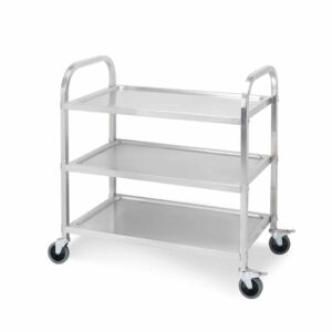 SOGA 3 Tier 85x45x90cm Stainless Steel Kitchen Dinning Food Cart Trolley Utility Size Medium FoodCart1002 AU DEPOT - AU DEPOT