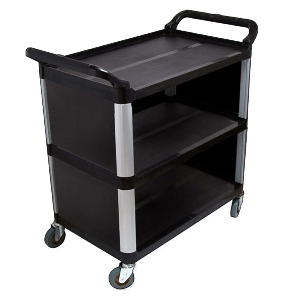 SOGA 3 Tier Covered Food Trolley Food Waste Cart Storage Mechanic Kitchen Black, Business & Industrial, Food Service, Food Service Carts, , ,  - AU DEPOT 1