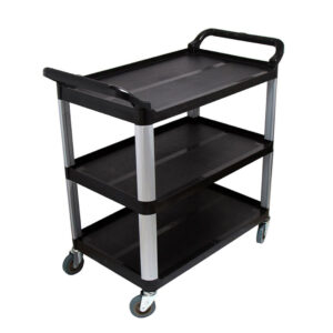 SOGA 3 Tier Food 83.5x43x95cm Trolley Food Waste Cart Storage Mechanic Kitchen Black Small FoodCartRubbishS AU DEPOT - AU DEPOT