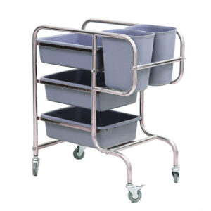 SOGA 3 Tier Food Trolley Food Waste Cart Five Buckets Kitchen Food Utility 80x43x89cm Round, Business & Industrial, Food Service, Food Service Carts, , ,  - AU DEPOT 1