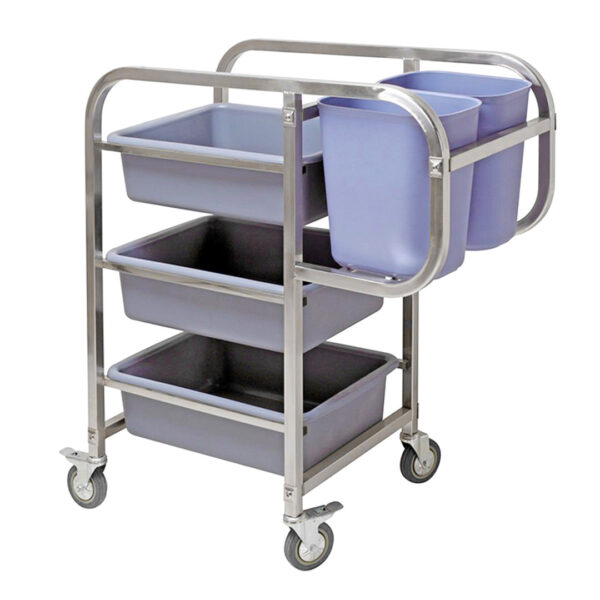 SOGA 3 Tier Food Trolley Food Waste Cart Five Buckets Kitchen Food Utility 82x43x92cm Square, Business & Industrial, Food Service, Food Service Carts, , ,  - AU DEPOT 1