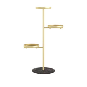 SOGA 3 Tier Gold Round Plant Stand Flowerpot Tray Display Living Room Balcony Metal Decorative Shelf FPotH103 AU DEPOT - AU DEPOT