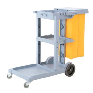 SOGA 3 Tier Multifunction Janitor Cleaning Waste Cart Trolley and Waterproof Bag with Lid, , , , , ,  - AU DEPOT 1