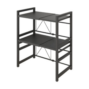 SOGA 3 Tier Steel Black Retractable Kitchen Microwave Oven Stand Multi Functional Shelves Storage Organizer KitchenXY023 AU DEPOT - AU DEPOT