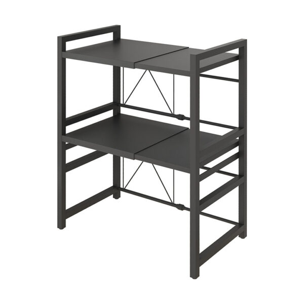 SOGA 3 Tier Steel Black Retractable Kitchen Microwave Oven Stand Multi-Functional Shelves Storage Organizer, Garden, Tools & Hardware, Garage Storage & Organisation, Utility Shelves, , ,  - AU DEPOT 1