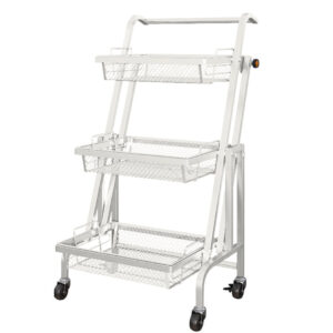 SOGA 3 Tier Steel White Adjustable Kitchen Cart Multi-Functional Shelves Portable Storage Organizer with Wheels, Garden, Tools & Hardware, Garage Storage & Organisation, Utility Shelves, , ,  - AU DEPOT 1