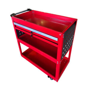 SOGA 3 Tier Tool Storage Cart Portable Service Utility Heavy Duty Mobile Trolley with Drawer and Hooks Red ToolCart606 AU DEPOT - AU DEPOT