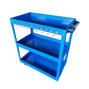 SOGA 3 Tier Tool Storage Cart Portable Service Utility Heavy Duty Mobile Trolley with Hooks Blue ToolCart608 AU DEPOT - AU DEPOT