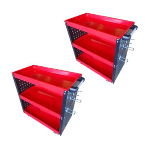 SOGA 3 Tier Tool Storage Cart Portable Service Utility Heavy Duty Mobile Trolley with Hooks Red ToolCart609X2 AU DEPOT - AU DEPOT