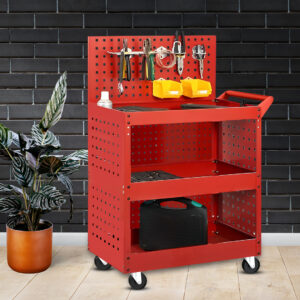 SOGA 3 Tier Tool Storage Cart Portable Service Utility Heavy Duty Mobile Trolley with Porous Side Panels, Garden, Tools & Hardware, Garage Storage & Organisation, Tool Organisers, , ,  - AU DEPOT 2