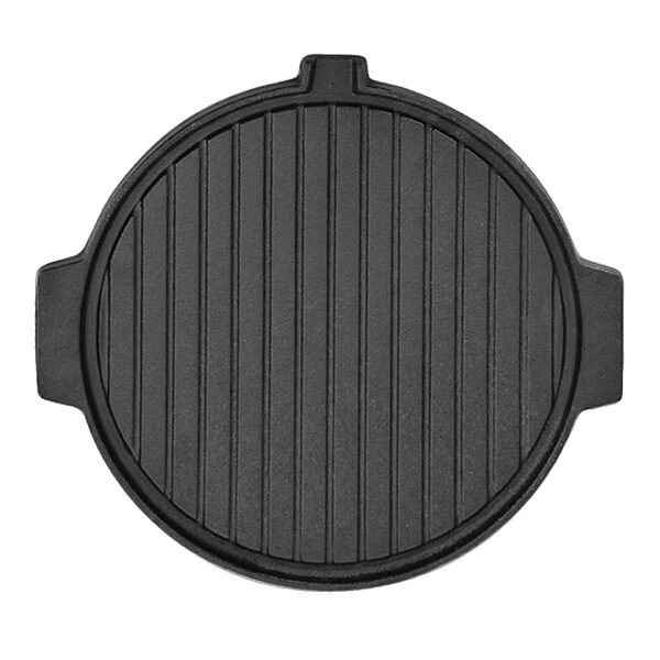 SOGA 30CM Round Cast Iron Korean BBQ Grill Plate with Handles and Drip Lip, Home & Living, Kitchen & Dining, Cookware, Frying Pans, ,  - AU DEPOT 1