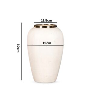 SOGA 30x19cm Plain White Medium Ceramic Flower Vase Elegant Living Room Home Decor, Home & Living, Home Decor, Vases, , ,  - AU DEPOT 2