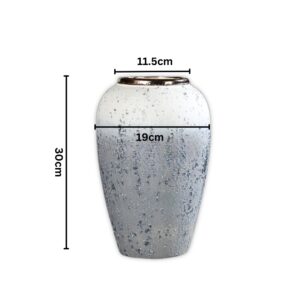 SOGA 30x19cm White and Grey Medium Ceramic Flower Vase Elegant Living Room Home Decor, Home & Living, Home Decor, Vases, , ,  - AU DEPOT 2