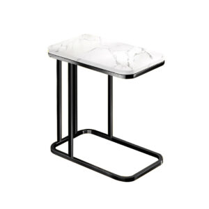 SOGA 30x50cm White Ceramic Sofa Side Square Mini Table w/ Black Metal Legs, Furniture, Living Room Furniture, Tables, , ,  - AU DEPOT 1