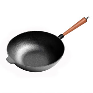 SOGA 31cm Commercial Cast Iron Wok Round Bottom FryPan Home Cooking Skillet Frying Pans ZPai012NoLid AU DEPOT Frying Pans - AU DEPOT