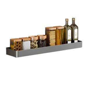 SOGA 32cm Black Wall-Mounted Rectangular Kitchen Spice Storage Organiser Space Saving Condiments Shelf Rack, Kitchen & Dining, Kitchen Storage, Kitchen Organisation, Spice Organisers, ,  - AU DEPOT 1