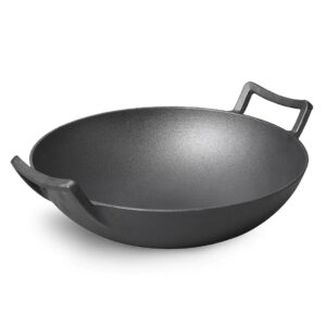 SOGA 32cm Commercial Cast Iron Wok FryPan Fry Pan with Double Handle Frying Pans ZPai013A AU DEPOT Frying Pans - AU DEPOT