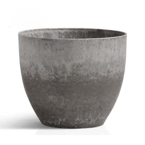 SOGA 32cm Rock Grey Round Resin Plant Flower Pot in Cement Pattern Planter Cachepot for Indoor Home Office, Home & Living, Home Decor, Indoor Pots, Planters and Plant Stands, , ,  - AU DEPOT 1