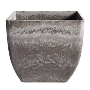 SOGA 32cm Rock Grey Square Resin Plant Flower Pot in Cement Pattern Planter Cachepot for Indoor Home Office FPotF3252 AU DEPOT - AU DEPOT