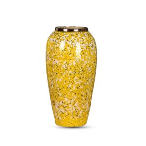 SOGA 35x17cm Yellow with White Mini Floral Large Ceramic Flower Vase Elegant Living Room Home Decor, Home & Living, Home Decor, Vases, , ,  - AU DEPOT 1