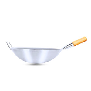 SOGA 36cm Stainless Steel Kitchen Cooking Wok with Wood Handle frying pans WokHandle36 AU DEPOT frying pans - AU DEPOT