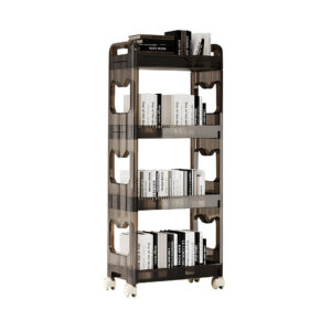 SOGA 38x24cm Black 3 Tier Bookshelf Cosmetic Storage Organizer Trolley Rack BookSheDark8 AU DEPOT - AU DEPOT