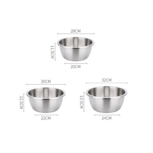 SOGA 3Pcs Deepen Matte Stainless Steel Stackable Baking Washing Mixing Bowls Set Food Storage Basin, Home & Living, Kitchen & Dining, Bakeware, Mixing Bowls, ,  - AU DEPOT 2