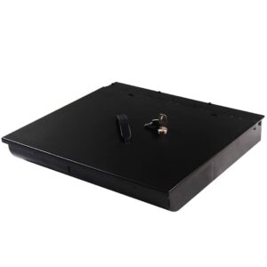 SOGA 4 Bills 8 Coins Cash Tray With Lockable Lid Heavy Duty Spare Cash Tray Black Cash Register POS Terminal Accessories CashDrawerWithLid AU DEPOT Cash Register & POS Terminal Accessories - AU DEPOT