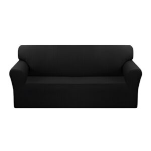 SOGA 4 Seater Black Sofa Cover Couch Protector High Stretch Lounge Slipcover Home Decor SofaCov204 AU DEPOT - AU DEPOT