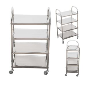 SOGA 4 Tier 860x540x1170 Stainless Steel Kitchen Dining Food Cart Trolley Utility, Business & Industrial, Food Service, Food Service Carts, , ,  - AU DEPOT 2