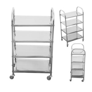 SOGA 4 Tier 950x500x1220 Stainless Steel Kitchen Dining Food Cart Trolley Utility, Business & Industrial, Food Service, Food Service Carts, , ,  - AU DEPOT 2