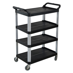 SOGA 4 Tier Food Trolley Portable Kitchen Cart Multifunctional Big Utility Service with wheels 950x500x1270mm Black, Business & Industrial, Food Service, Food Service Carts, , ,  - AU DEPOT 1