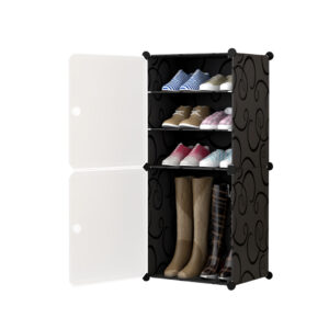 SOGA 4 Tier Shoe Rack Organizer Sneaker Footwear Storage Stackable Stand Cabinet Portable Wardrobe with Cover ShoeBox100 AU DEPOT - AU DEPOT