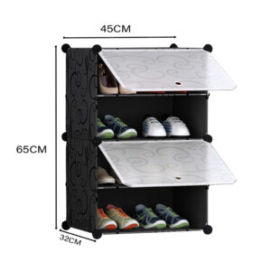 SOGA 4 Tier Shoe Rack Organizer Sneaker Footwear Storage Stackable Stand Cabinet Portable Wardrobe with Cover, Furniture, Storage & Shelving, Shoe Storage, , ,  - AU DEPOT 2