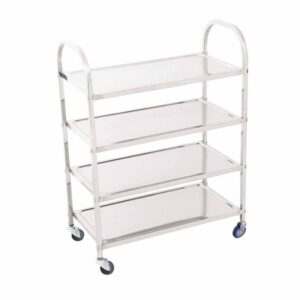 SOGA 4 Tier Stainless Steel Kitchen Dinning Food Cart Trolley Utility Size Square Large, Business & Industrial, Food Service, Food Service Carts, , ,  - AU DEPOT 1