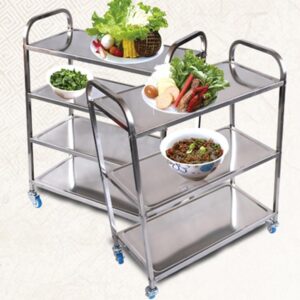 SOGA 4 Tier Stainless Steel Kitchen Dinning Food Cart Trolley Utility Size Square Medium, Business & Industrial, Food Service, Food Service Carts, , ,  - AU DEPOT 2