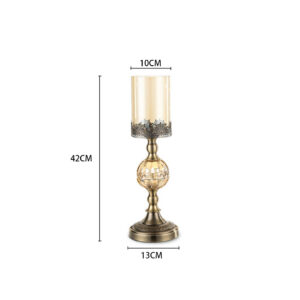 SOGA 42cm Glass Candle Holder Candle Stand Glass/Metal, Home & Living, Home Decor, Candles & Holders, Candle Accessories, ,  - AU DEPOT 2