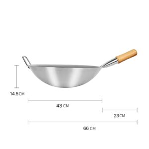 SOGA 42cm Stainless Steel Kitchen Cooking Wok with Wood Handle, Home & living, kitchen & dining, cookware, frying pans, ,  - AU DEPOT 2