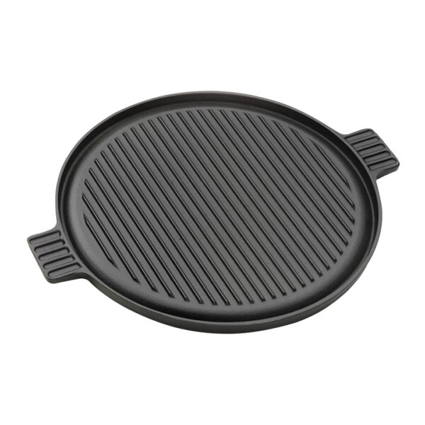 SOGA 43cm Round Ribbed Cast Iron Frying Pan Skillet Steak Sizzle Platter with Handle, Home & Living, Kitchen & Dining, Cookware, Frying Pans, ,  - AU DEPOT 1