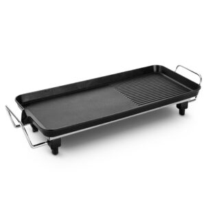 SOGA 48cm Electric BBQ Grill Teppanyaki Tough Non stick Surface Hot Plate Kitchen 3 5 Person benchtop cooking KoreanBBQPlate48CM AU DEPOT benchtop cooking - AU DEPOT