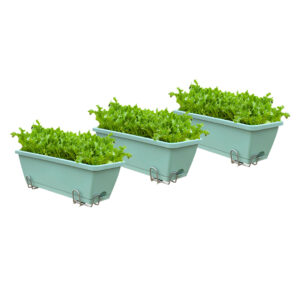 SOGA 49.5cm Green Rectangular Planter Vegetable Herb Flower Outdoor Plastic Box with Holder Balcony Garden Decor Set of 3, Garden, Tools & Hardware, Gardening & Lawn Care, Pots, Planters & Container Accessories, , ,  - AU DEPOT 1