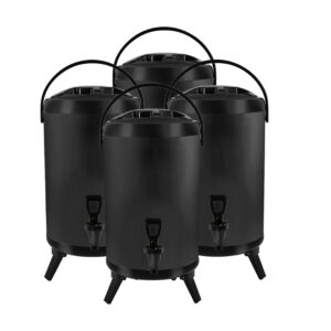 SOGA 4X 10L Stainless Steel Insulated Milk Tea Barrel Hot and Cold Beverage Dispenser Container with Faucet Black Spirit Dispensers VICDispenser10LBLKX4 AU DEPOT Spirit Dispensers - AU DEPOT