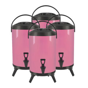 SOGA 4X 10L Stainless Steel Insulated Milk Tea Barrel Hot and Cold Beverage Dispenser Container with Faucet Pink Spirit Dispensers VICDispenser10LPNKX4 AU DEPOT Spirit Dispensers - AU DEPOT